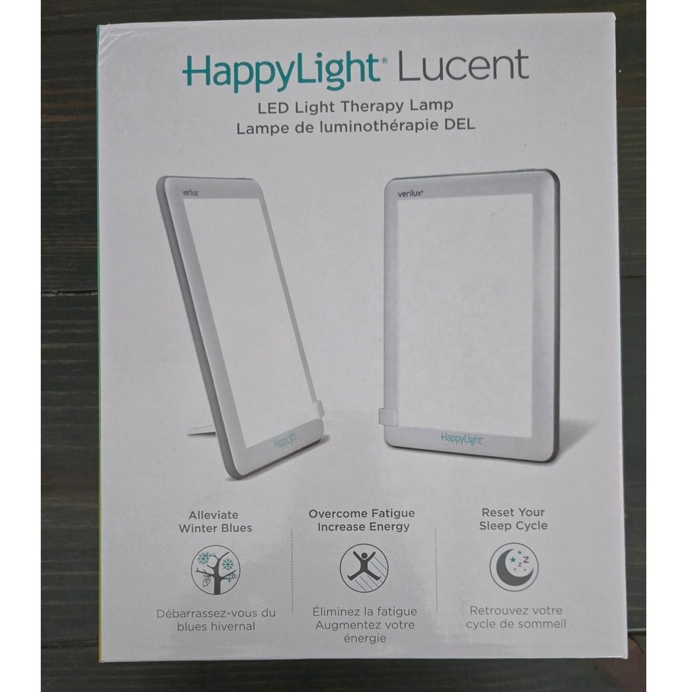 Verilux HappyLight Lucent LED Light Therapy Lamp 10000 Lux UV-Free‎ White VT22